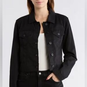PAIGE Black Cropped Denim Jacket - Women